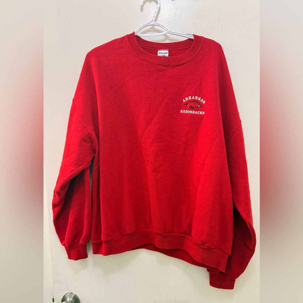 Jerzees Red Crew Neck Arkansas Razorback Sweater